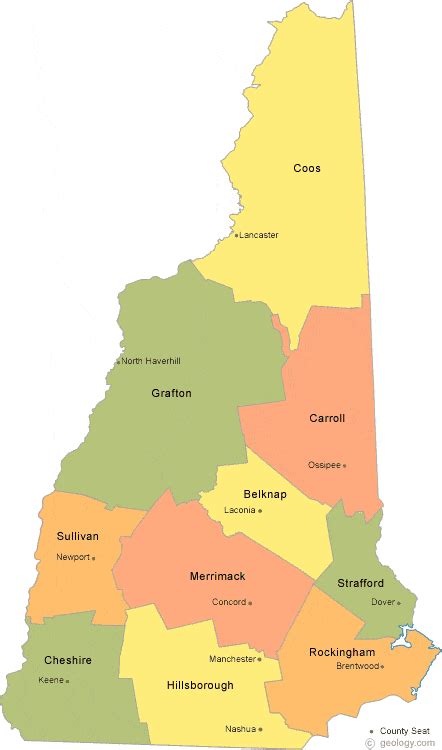 New Hampshire County Map