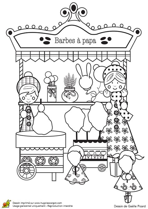 Coloriage fete foraine barbapapa sur Hugolescargot.com