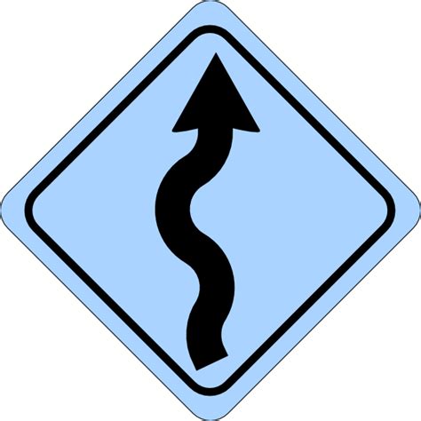 Blue Curvy Road Ahead Sign Clip Art at Clker.com - vector clip art online, royalty free & public ...