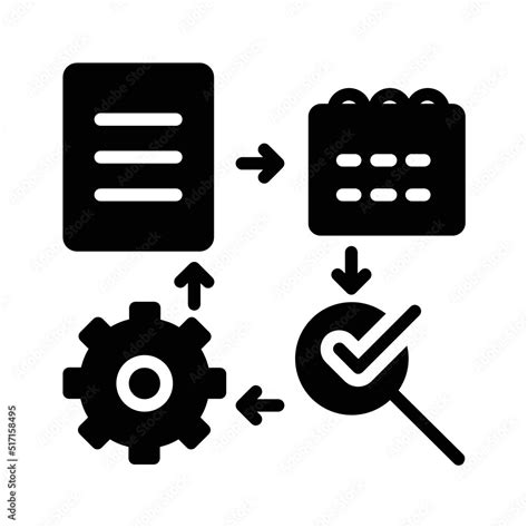 Black solid icon for Pdca Stock Vector | Adobe Stock