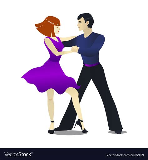 Mambo dancing couple in cartoon style Royalty Free Vector