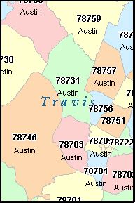 Travis County Texas Zip Codes Map - Bank2home.com