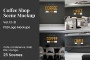 Coffee Shop Scene Wall Logo Mockup | Creative Market