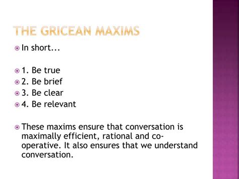 PPT - Grice’s Maxims PowerPoint Presentation - ID:2467818