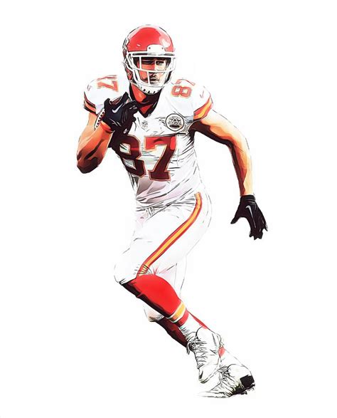 Travis Kelce Kansas City Chiefs Watercolor Strokes Pixel Art 500 Mixed ...