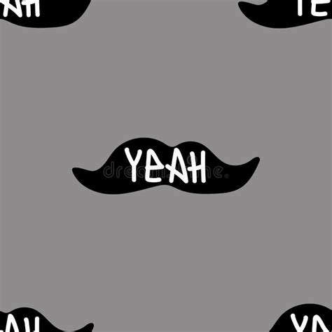 Seamless Pattern with Mustache and Graffiti Yeah. Stock Vector ...