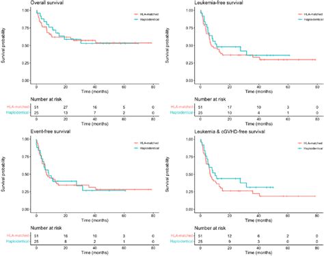 Two-year overall survival (58.7% vs. 59.5%; p = .8), leukemia-free ...