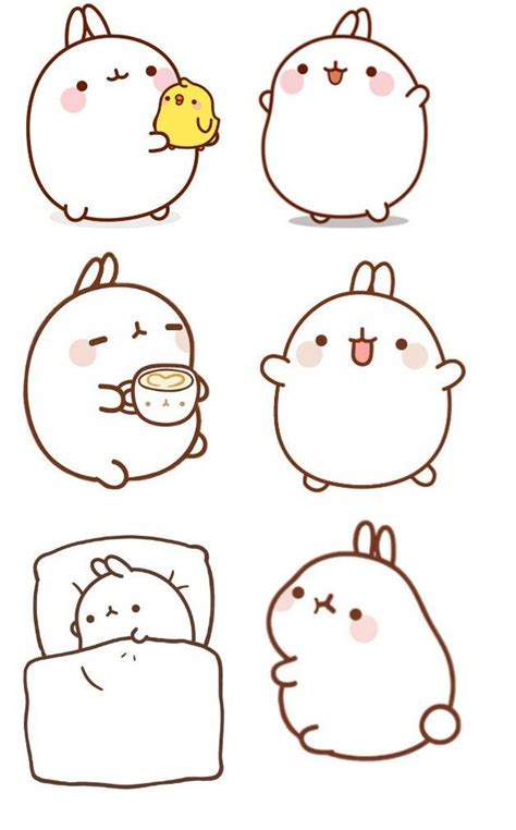 Molang stickers ૮ ・ﻌ・ა | Ý tưởng nhật ký, Nhật ký nghệ thuật, Stickers