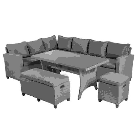 Buy Savannah 9-Seater Rattan Corner Dining Set W/Cushions Generic (5 Pc.) Online in Dubai & the ...