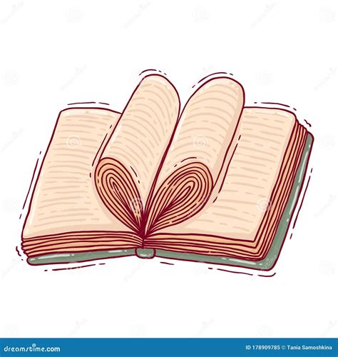 Books pages heart shaped stock illustration. Illustration of exam - 178909785