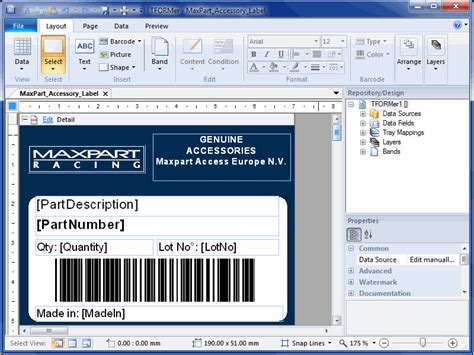 Barcode Label Printing Software TFORMer 8.0.0 review and download