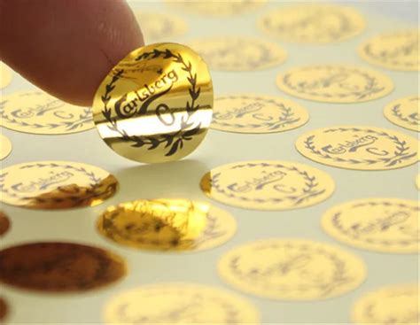 1000pcs Customized Round Glossy Gold Brand Logo Stickers Labels Custom ...