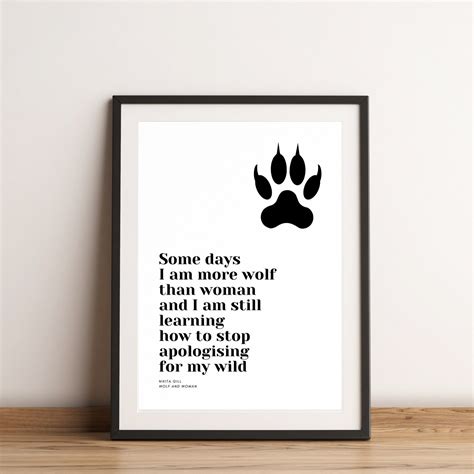 Wolf And Woman Quote Print Nikita Gill Digital Art | Etsy