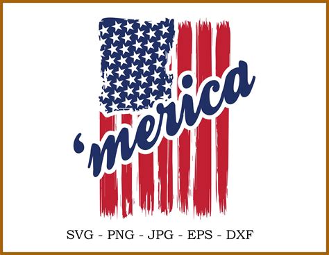 Merica Flag Svg Patriotic Svg Red White and Blue Svg Stars - Etsy