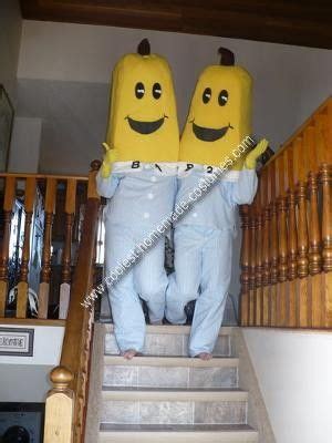 Homemade Bananas in Pajamas Couple Costume: When my daughter, Sarah, was young she loved the kid ...