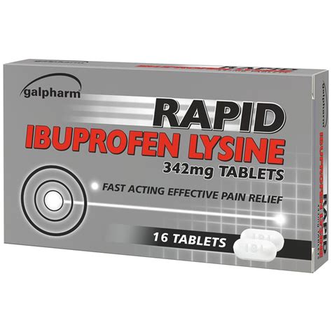 Rapid Ibuprofen Lysine Tablets 16pk | Pain Relief - B&M