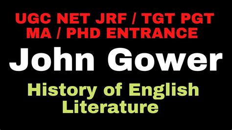 John Gower II Age of Chaucer II History of English Literature II John Gower Biography and Works ...