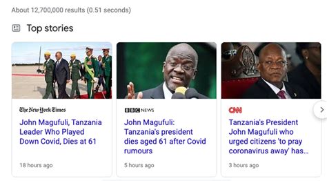 Headlines Tag Late Tanzanian Hero John Magufuli with Covid-19 Stigma