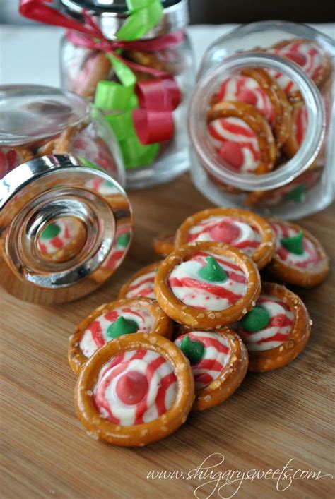 Pretzel Rings with Candy Cane Hershey Kisses | Christmas food, Peppermint pretzel, Holiday recipes