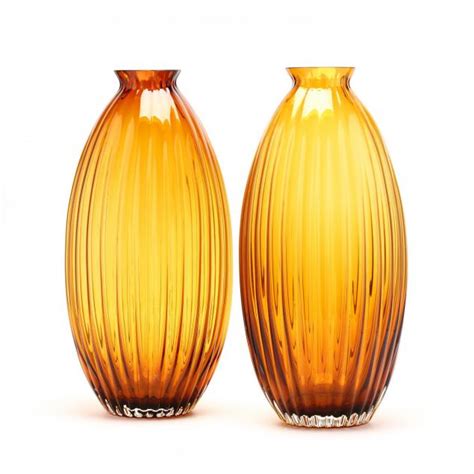 Pair of Oversized Glass Floor Vases (Lot 303 - March Gallery AuctionMar ...