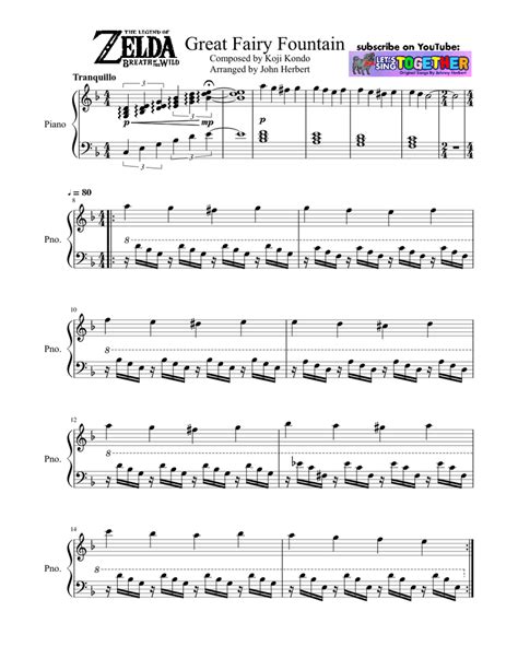 Zelda - Great Fairy Fountain (easy piano) Sheet music for Piano (Solo) | Musescore.com