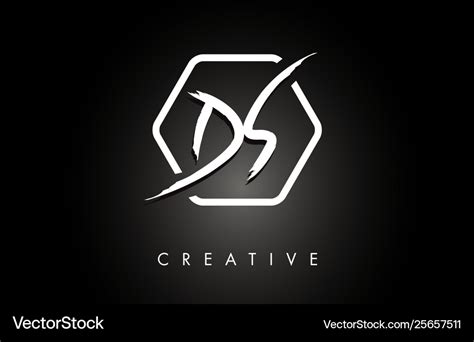 Ds d s brushed letter logo design with creative Vector Image