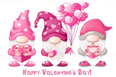 Cute Valentines gnomes with gifts. Happy Valentines Day 17222242 PNG