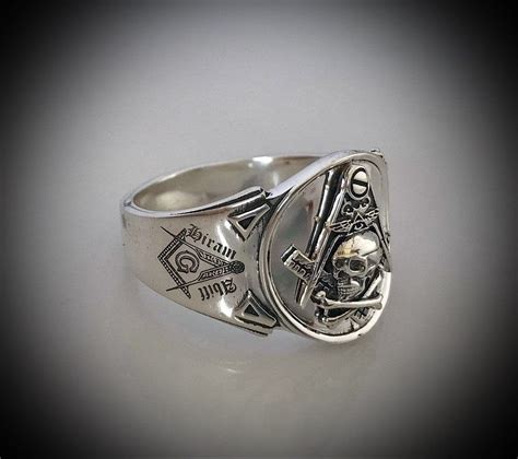 Freemasons Hiram Abiff Masonic Ring in Sterling Silver | Etsy | Masonic ...