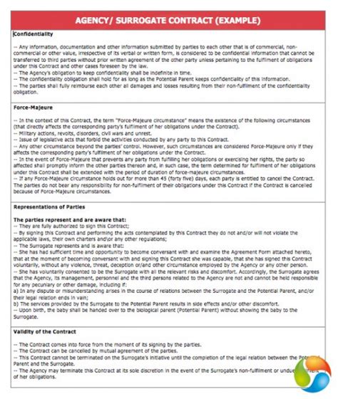 Traditional Surrogacy Contract Template