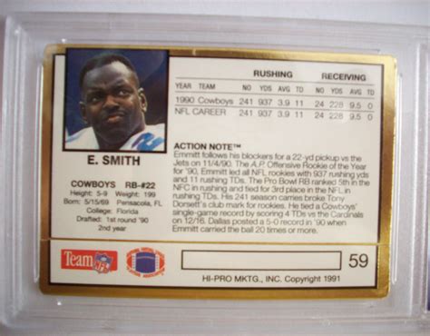 1991 Emmitt Smith Rookie Card Encased Action Packed Football | Etsy