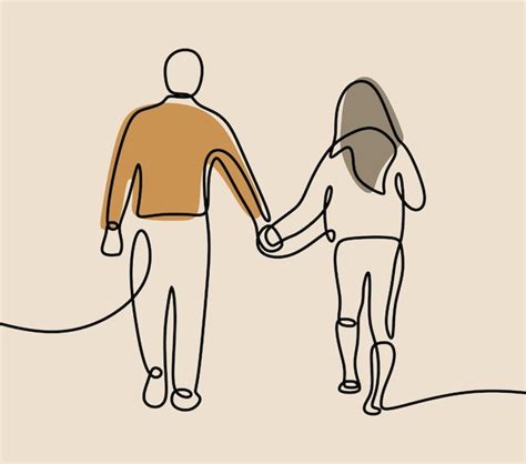 Premium Vector | Couple in relationship holding hand date oneline ...