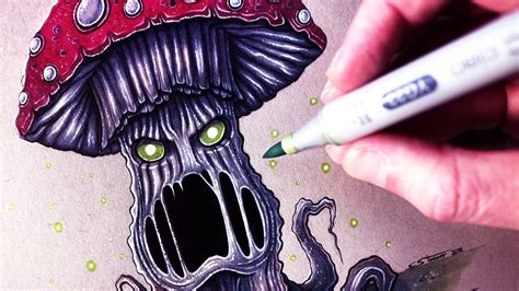 Let's Draw an EVIL MUSHROOM - FANTASY ART FRIDAY - YouTube