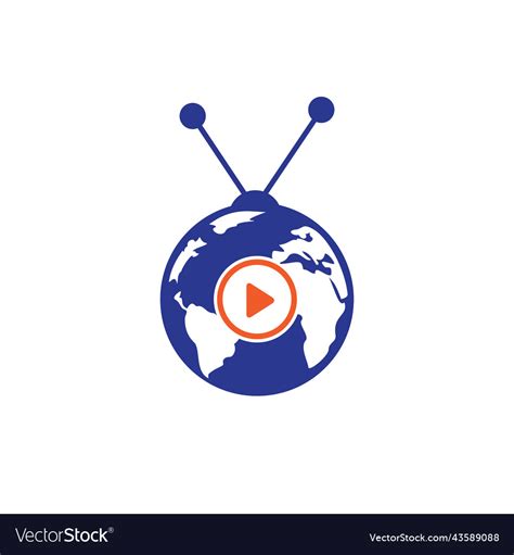 Global tv logo design concept Royalty Free Vector Image