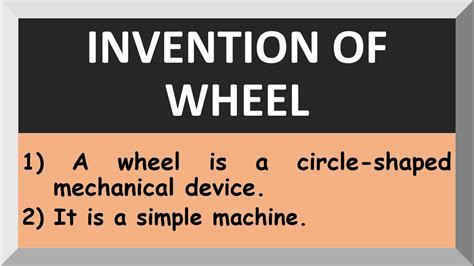 Few Lines on Invention of Wheel | 10 Lines on Invention of Wheel | English - Go IT