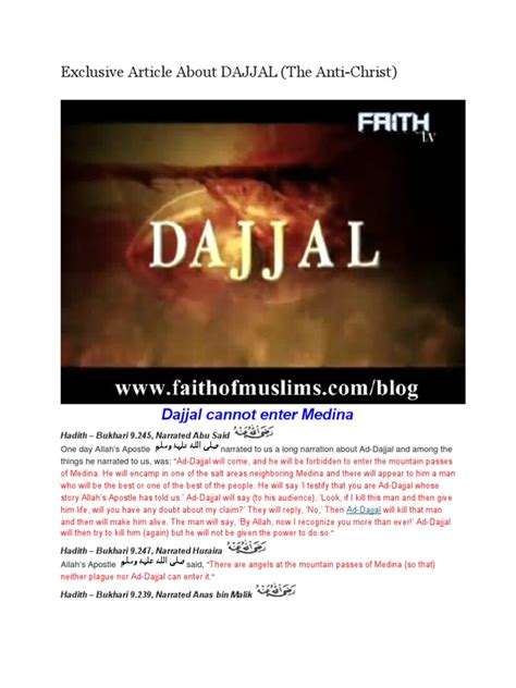 Exclusive Article About DAJJAL | PDF | Hadith | Muhammad