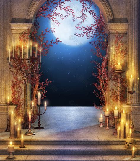 影楼摄影梦幻仙境月夜宫殿背景背景素材免费下载(图片编号:786551)-六图网