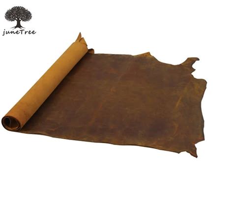 Passion Junetree cowhide cow leather brown thick genuine leather about 2.0 mm cowhide vintage ...