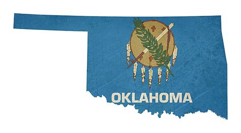 Oklahoma State Map And Flag Map Outline Oklahoma Vector, Map, Outline ...