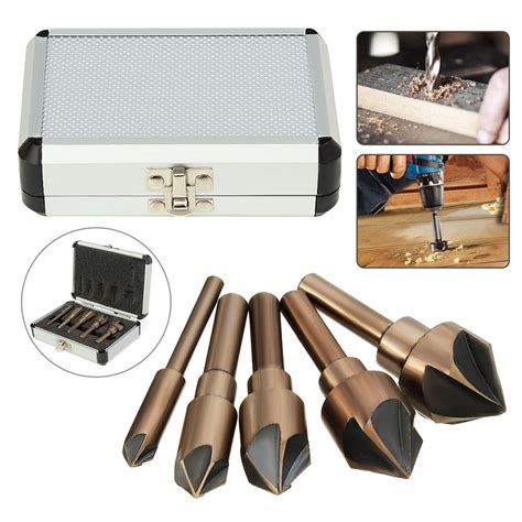 5pcs Industrial Countersink Tool Bit Set 82 Degree Drill Bit Wood Working | eBay