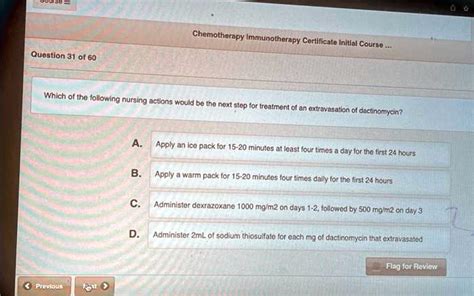 SOLVED: Texts: Chemotherapy Immunotherapy Certificate Initial Course ...