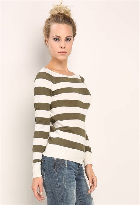 Stripe Round Neck Sweaters | Shop Old Sweaters & Cardigans at Papaya ...