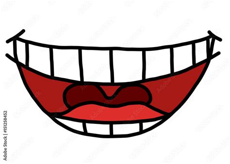 smile teeth / cartoon vector and illustration, hand drawn style, isolated on white background ...