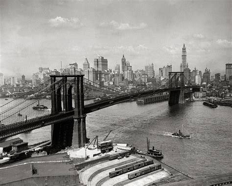 Brooklyn Bridge & New York Skyline 1920. Vintage Photo | Etsy