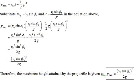 Projectile Motion Max Height