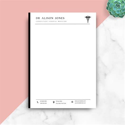 Doctor Letterhead Nurse Stationery Letterhead Template - Etsy Canada