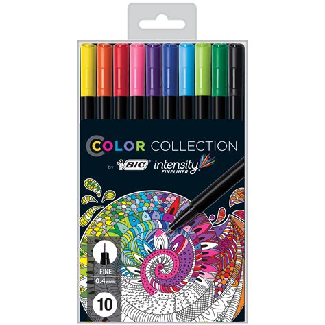 BIC Color Collection Intensity Fineliner Marker Pen, Assorted Colors ...