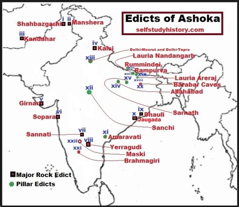 Edicts of Ashoka (Map for History Optional) – SELF STUDY HISTORY