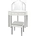 Amazon.com: Inspired Home Grey Mirrored Vanity Set - Design: Amaris | 2 Drawers | 3 Piece Set ...