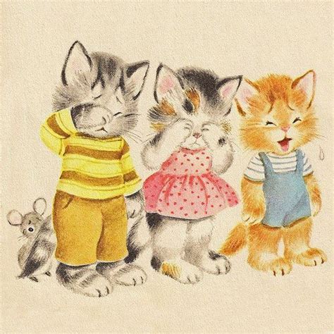 3 Little Kittens who lost their mittens.... | Cats illustration, Little kittens, Cute cats