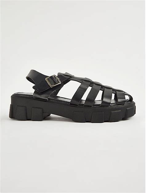 Black Chunky Fisherman Sandals | Women | George at ASDA